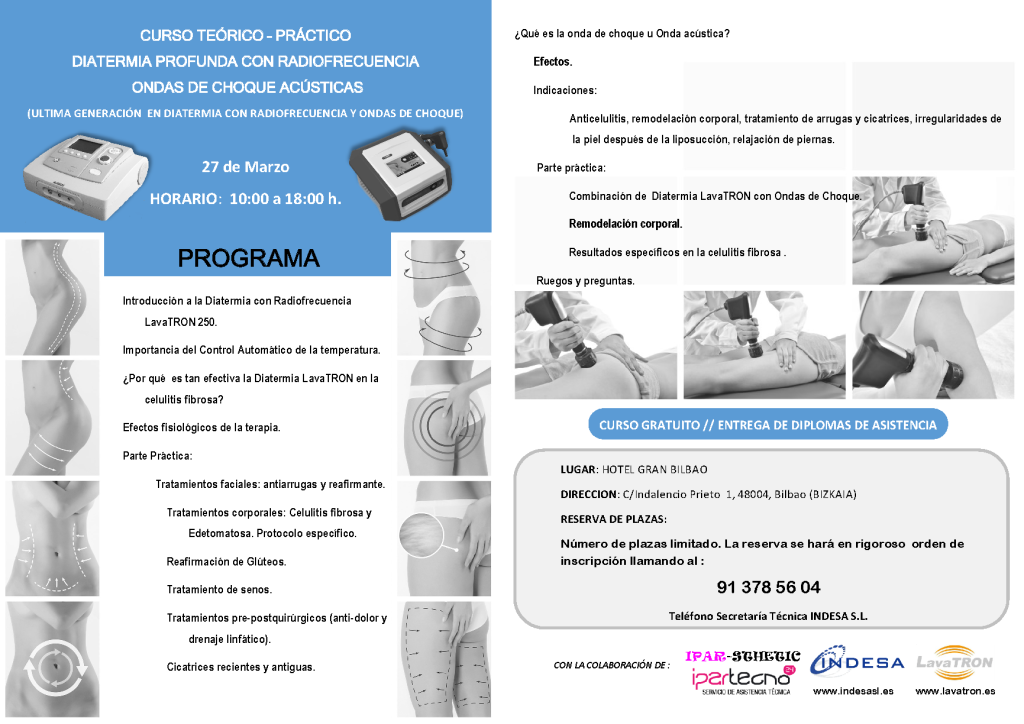Programa curso ondas de choque y lavatron estetica